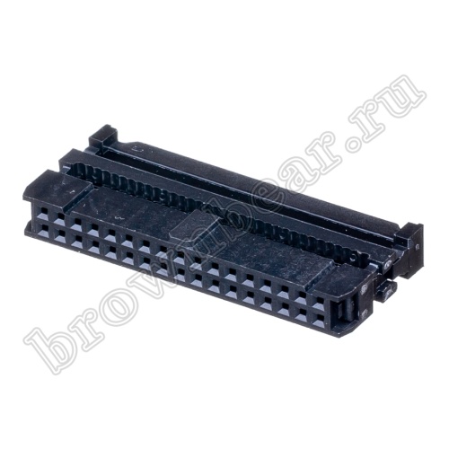 Разъем IDC 2х17 розетка на плоский кабель, шаг 2.54мм IDC-34