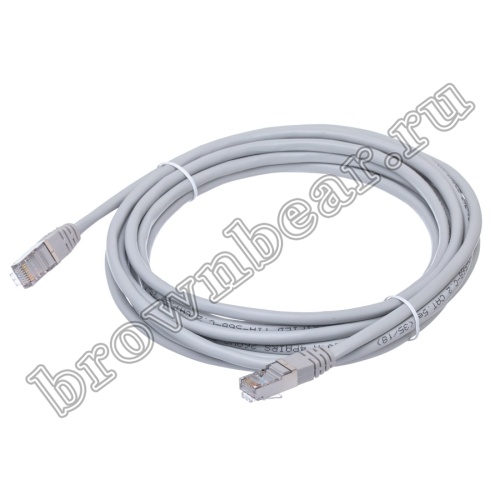 Патч-корд FTP RJ-45, категория 5e, экранированный, литой, 4 метра, серый 