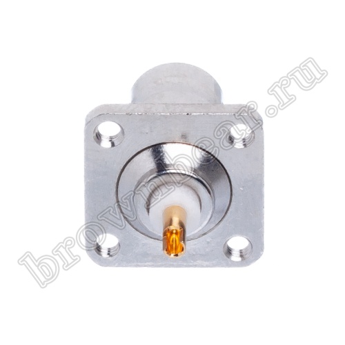 Разъем BNC гнездо на приборный блок, фланец под 4 винта, крепежные отверстия с резьбой BNC-BJ2c фото 4