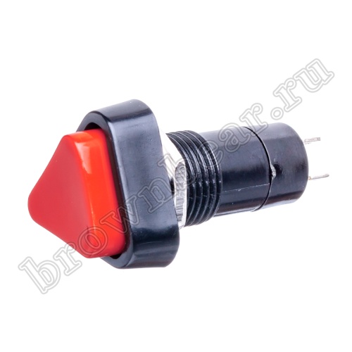 Кнопка без фиксации, треугольная на блок, НР, 220В, красная PSW-6C-R
