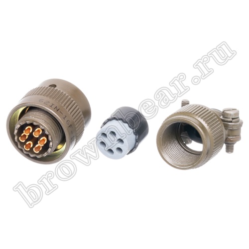 Разъём Amphenol серии 62IN, 6 контактов, розетка на кабель, тип 10, байонетный 62IN-16F-10-6S фото 6