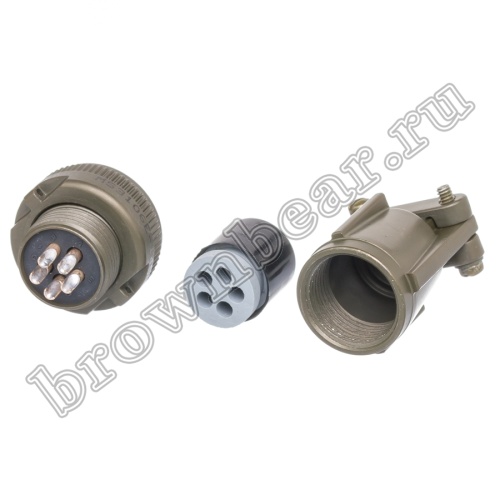 Разъём Amphenol серии MS, 5 контактов, вилка на кабель, тип 14S, резьбовой MS3106E-14S-5P фото 2