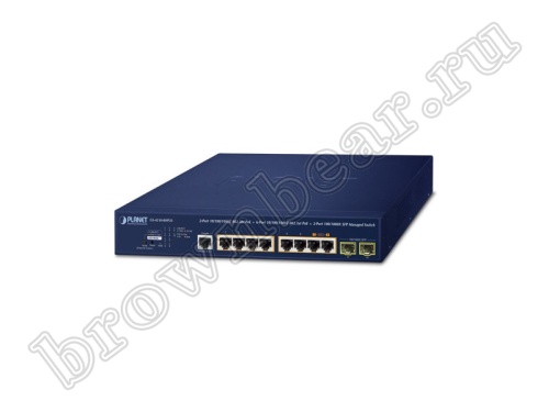 GS-4210-8HP2S Управляемый L2 PoE коммутатор Planet, 8 портов 1Гбит/с PoE, 2 порта SFP 1Гбит/с