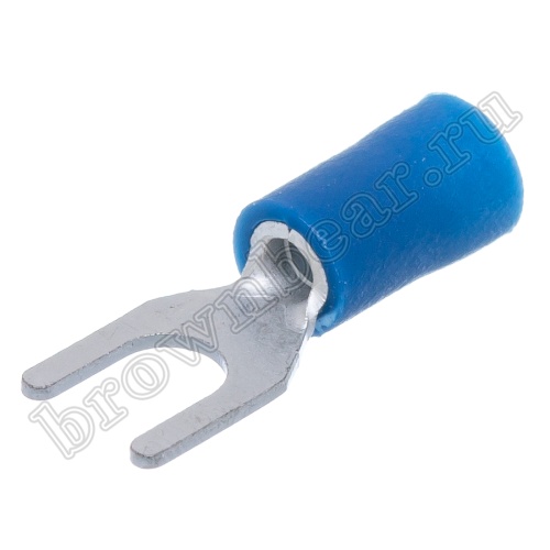 Клемма вилочная обжимная тип "U" 4.3 мм, на провод 1.5 - 2.5 мм², изолированная, кратно 100шт. TYI-2-4