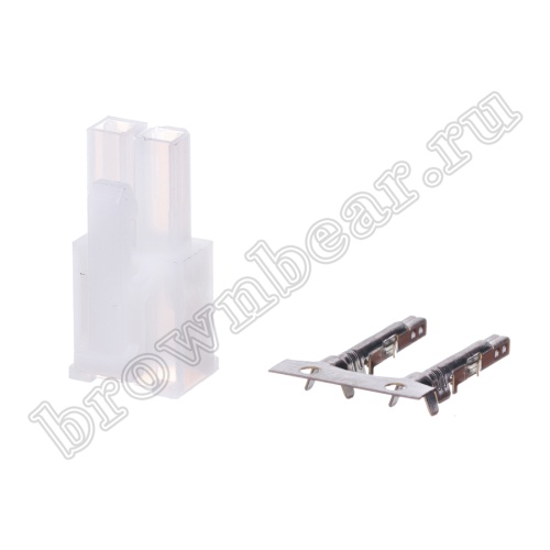 Разъем питания Mini-Fit 2 контакта, гнездо на кабель, шаг 4,2мм, ключ тип 2 MF-2FK фото 6