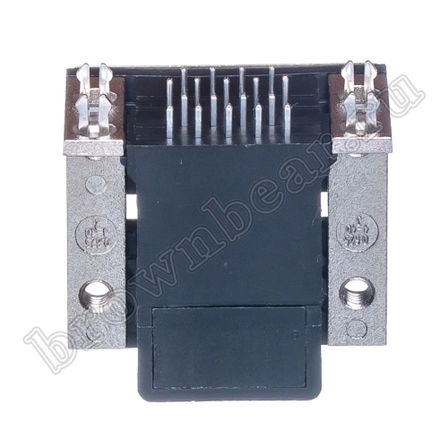 Разъем D-SUB  спаренный  9 контактов, гнездо-гнездо на плату, прямой угол DRN-09F/09F-A фото 4