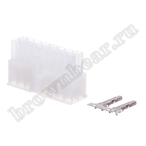 Разъем питания Mini-Fit 16 контактов, гнездо на кабель, шаг 4,2мм MF-16F фото 5