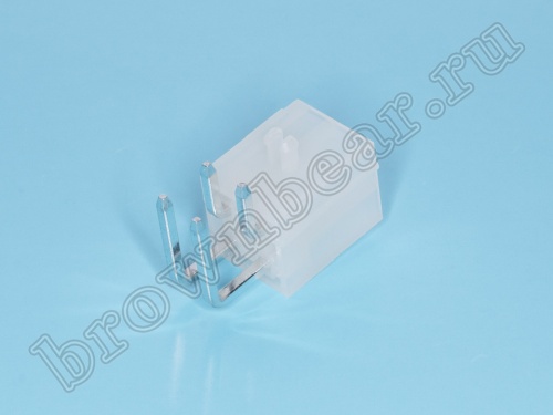 Разъем питания Mini-Fit 4 контакта, вилка на плату, прямой угол, с фиксатором, шаг 4,2мм MF-4MRA фото 3