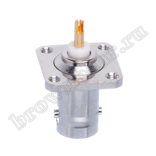 Разъем BNC гнездо на приборный блок, фланец под 4 винта, крепежные отверстия с резьбой BNC-BJ2c фото 5