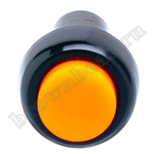 Кнопка без фиксации, круглая на блок, НР, 220В, оранжевая PSW-6M-O фото 2