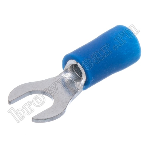Клемма вилочная обжимная тип "U" 4.3 мм на провод 1.5 - 2.5 мм² круглая, изолированная, кратно 100шт. TYRI-2-4