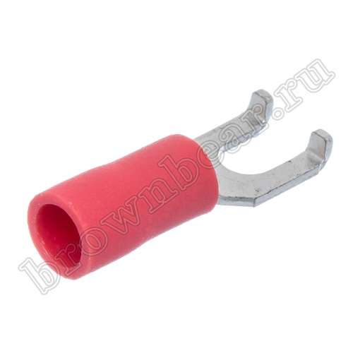 Клемма вилочная обжимная  тип "U" 3.2 мм на провод 0.5-1.5 мм² с фланцем, изолированная, кратно 100шт. TYFI-1.25-3S фото 4