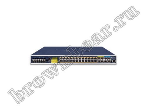 IGS-6325-24P4X Промышленный управляемый L3 коммутатор Planet 24 порта 10/100/1000Мб/с 802.3at PoE 440 Вт, 4 слота SFP 100/1000Мб/с, 4 слота  SFP+ 10Гб/с фото 3