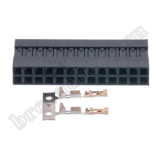 Разъем 2х13 гнездо на кабель, шаг 2.54мм, с контактами фото 3