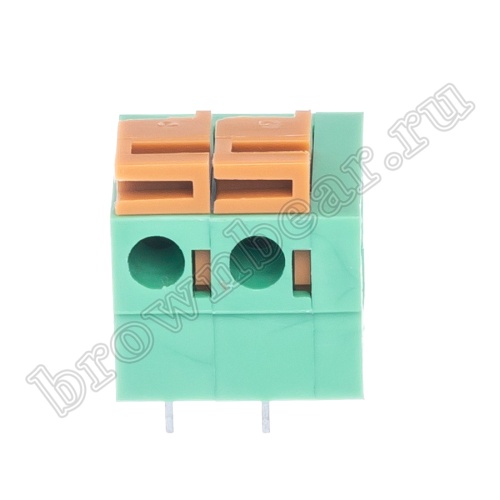 Клеммник нажимной на плату, 2 контакта, 5.08 мм, угловой TB-05A фото 2