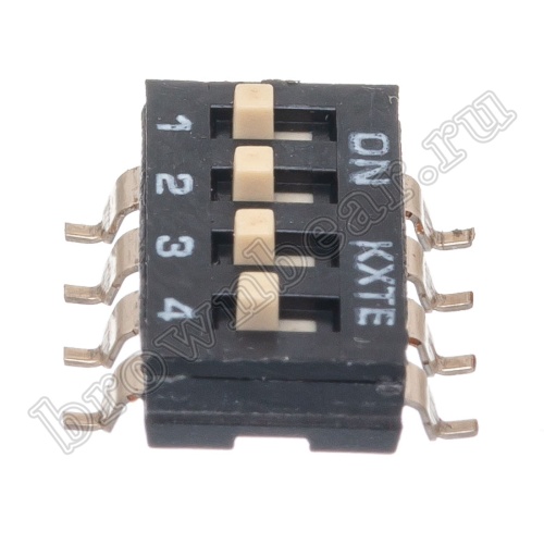 Переключатель Dip-Switch 4 контактных группы, планарный, тип 2 SWD4-4 фото 3