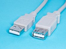 Кабель (шнур) USB, тип А - А, вилка - гнездо, 1.8 метра