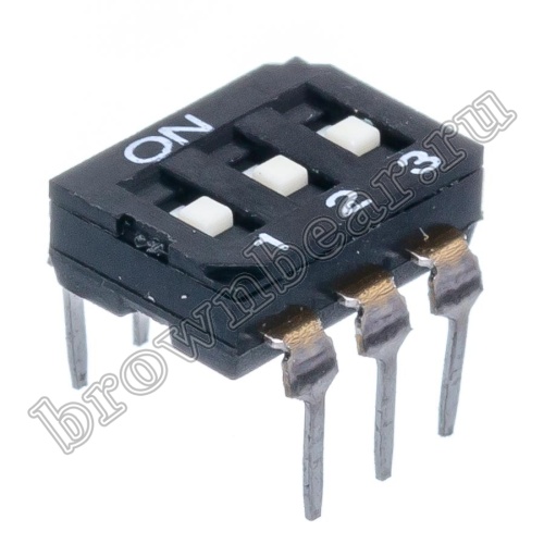 Переключатель Dip-Switch 3 контактных группы, монтаж в панель DIP  фото 3
