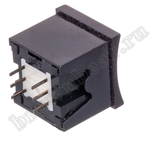 Кнопка мини с фиксацией, желтая в черном корпусе PSM2-1-Y-B  фото 5