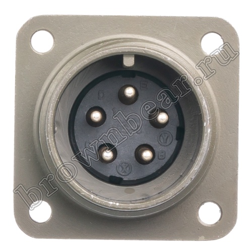 Разъём Amphenol серии MS, 5 контактов, вилка на блок, тип 16S, резьбовой MS3102E-16S-8P фото 2