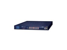 FGSW-1822VHP Неуправляемый коммутатор Planet, 16 портов 10/100Мбит/с 802.3at РоЕ 300Ватт, 2 combo порта RJ-45/SFP 1Гбит/с, LCD дисплей