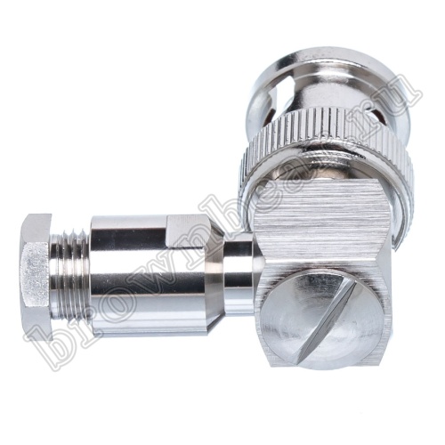 Разъем BNC штекер на кабель  RG-174U, угловой, пайка BNC-LS174P фото 2