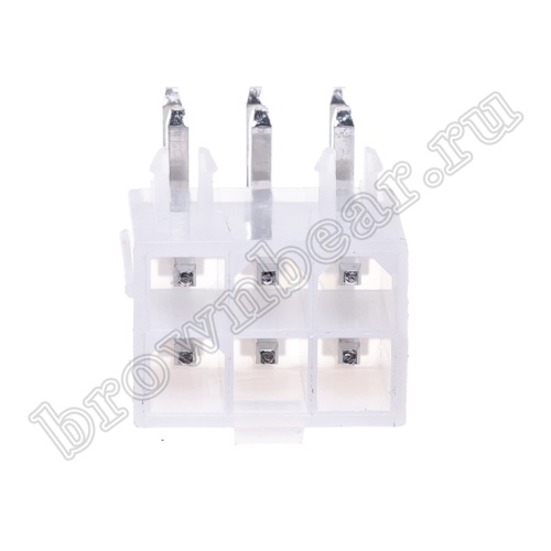 Разъем питания Mini-Fit 6 контактов, вилка на плату, прямой угол, с фиксатором, шаг 4,2мм MF-6MRA фото 9