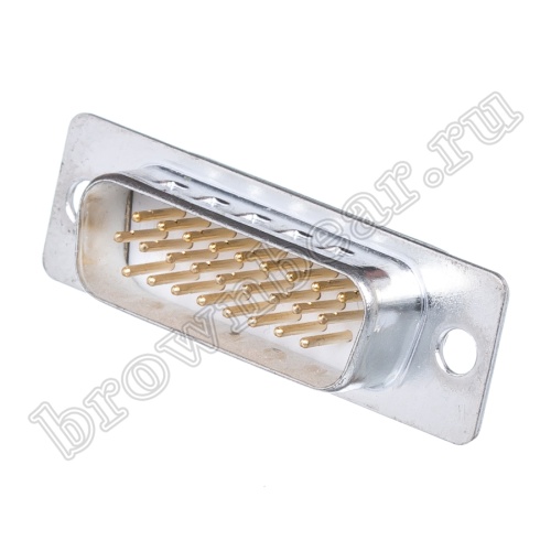 Разъем D-SUB 26 контактов высокой плотности, вилка на кабель, пайка DHS-26M