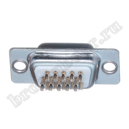 Разъем D-SUB 15 контактов высокой плотности, гнездо на кабель, пайка DHS-15F фото 5