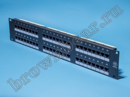Патч-панель 48 портов RJ-45, кат. 5е  фото 4
