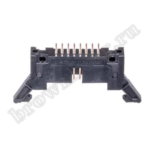 Разъем IDC 2х8 вилка на плату, шаг 2.54мм, с защелками SCM-16 фото 6