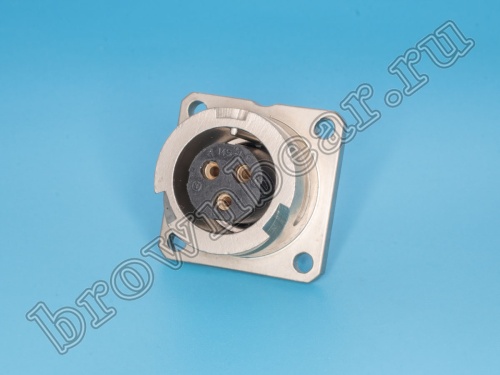 Разъем Amphenol серии 97B, ACA-B, 3 контакта, розетка на блок, тип 14S, байонет 97B3102E-14S-7S(A23)