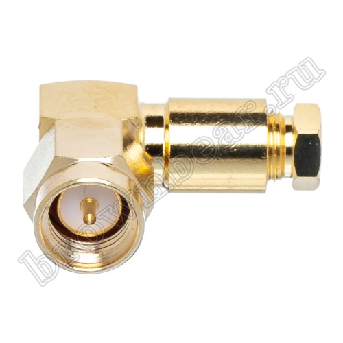 Разъем SMA штекер на кабель RG-174, угловой, пайка SMA-LS174P фото 2