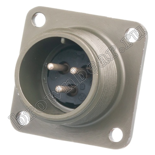 Разъём Amphenol серии MS, 3 контакта, вилка на блок, тип 14S, резьбовой MS3102E-14S-7P