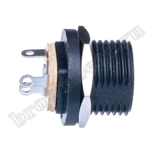 Разъем питания штырьковый DC гнездо 2.1 х 5.5 мм, на приборный блок DJK-03A фото 4