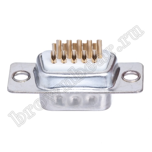 Разъем D-SUB  15 контактов высокой плотности, вилка на кабель, пайка, тип 2 DHS-15M фото 6