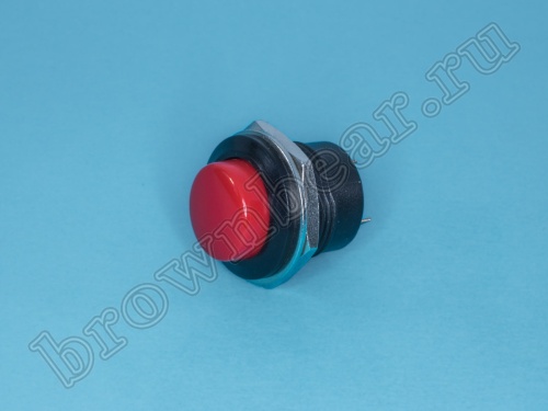 Кнопка без фиксации, круглая на блок, НР, 220В, красная PSW-13