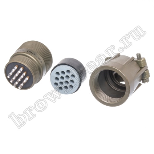 Разъём Amphenol серии MS, 14 контактов, вилка на кабель, тип 20, наружная резьба MS3101E-20-27P фото 7