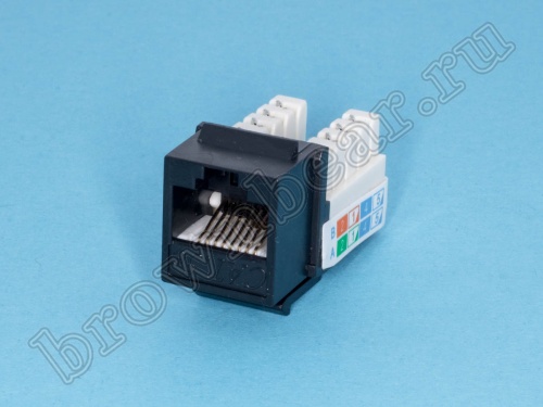 Модуль RJ-45 8P8C кат.5e, Keystone, универсальный, компакт, черный, PCnet 
