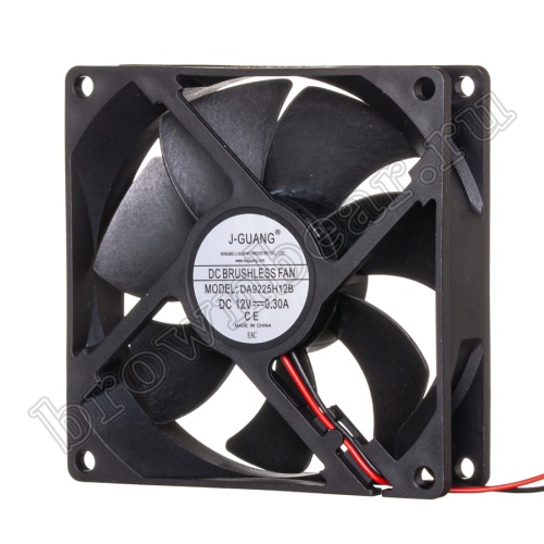Вентилятор для корпуса 92х92х25, DC 12В, 0.30А, подшипник качения DA9225H12B фото 7