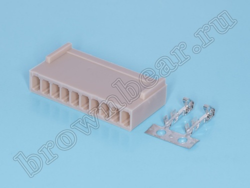 Разъем питания 10 контактов, гнездо на кабель, шаг 2.54 мм HU-10 фото 3