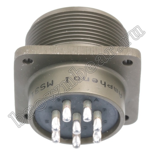 Разъём Amphenol серии MS, 8 контактов, розетка на блок, тип 22, резьбовой MS3102E-22-18S фото 4