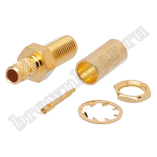 Разъем RP-SMA Amphenol, штекер на кабель RG-58, обжимной, позолоченный 132118RP фото 3