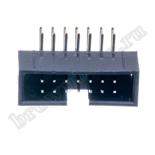 Разъем IDC 2х7 вилка на плату, шаг 2.54мм, прямой угол BH-14R фото 2