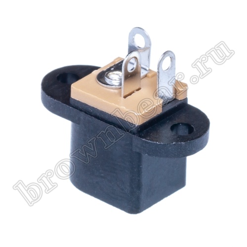 Разъем питания DC гнездо 2.1 х 5.5 мм, на приборный блок, 2 винта DJK-01A фото 4