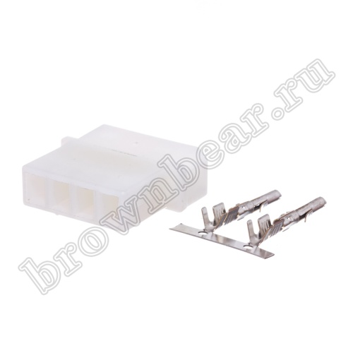 Разъем питания 4 контакта, вилка на кабель, к дисководу, шаг 5.08 мм TH-4M фото 4