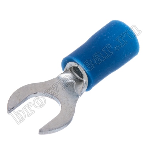 Клемма вилочная обжимная тип "U" 5.3 мм на провод 1.5 - 2.5 мм² круглая, изолированная, кратно 100шт. TYRI-2-5