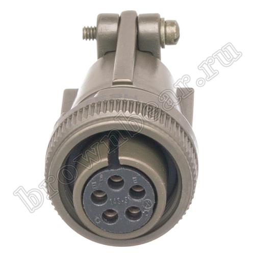 Разъём Amphenol серии MS, 5 контактов, розетка на кабель, тип 14S, резьбовой MS3106E-14S-5S фото 2