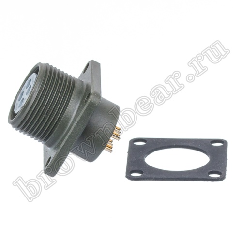 Разъём промышленный круглый MIL-5015 серии MS 4 контакта, гнездо на блок фото 3