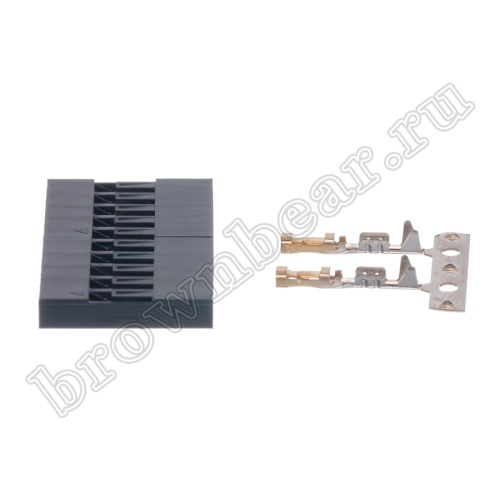 Разъем 1х10 гнездо на кабель, шаг 2.54мм, с контактами фото 4